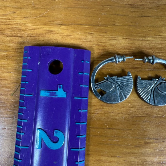 Silver Horse Hoop Earrings - Picture 4 of 4